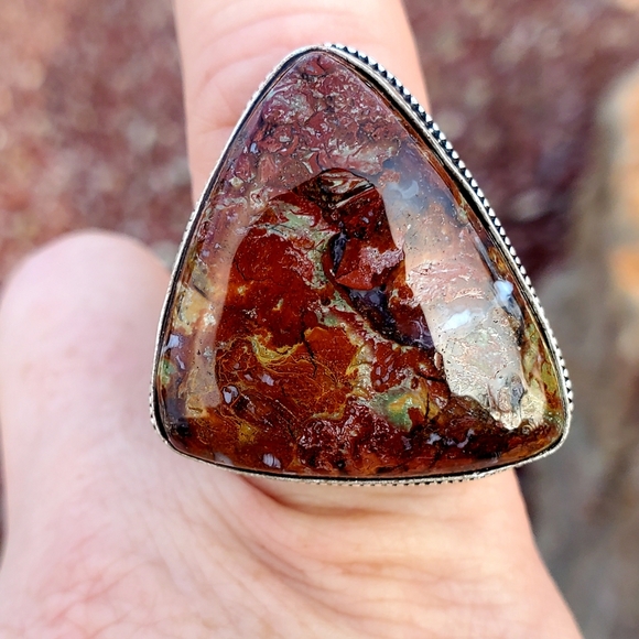 New Moroccan Seam Agate 925 Silver Ring. - Picture 13 of 16